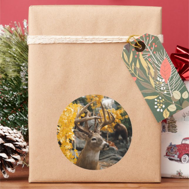 Trophy Deer Runder Aufkleber (Feiertag)