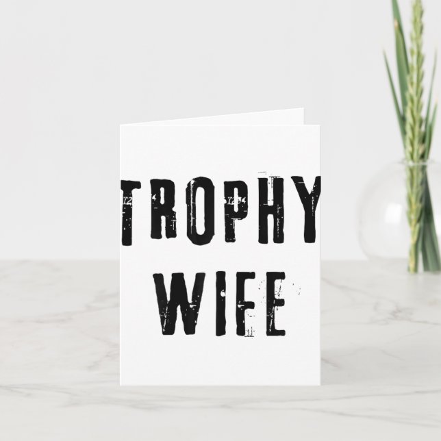 Trophy Ehefrau Cool Mutter Mama Vater Joke Funny B Karte (Vorderseite)