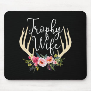 Trophy Ehefrau Niedliche Hirschantler Blume Jäger  Mousepad