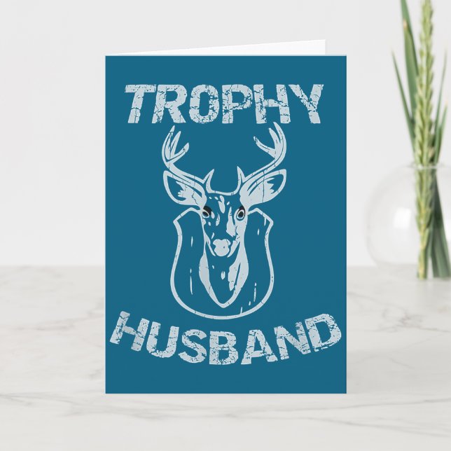 Trophy Ehemann Buck Männer Illustration Karte (Vorderseite)