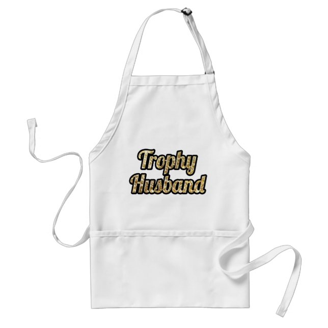 Trophy Husband Black and Gold Glittery Schürze (Vorne)