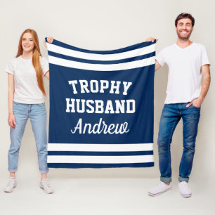 TROPHY HUSBAND komische Fleecedecke für Männer