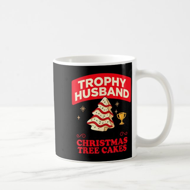 Trophy Retro Husband Fueled By Christmas Tree Cake Kaffeetasse (Rechts)