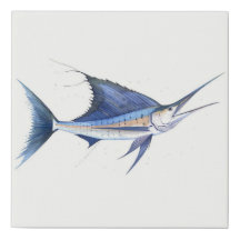 Trophy Sailfish auf einer Aquarell-Leinwand