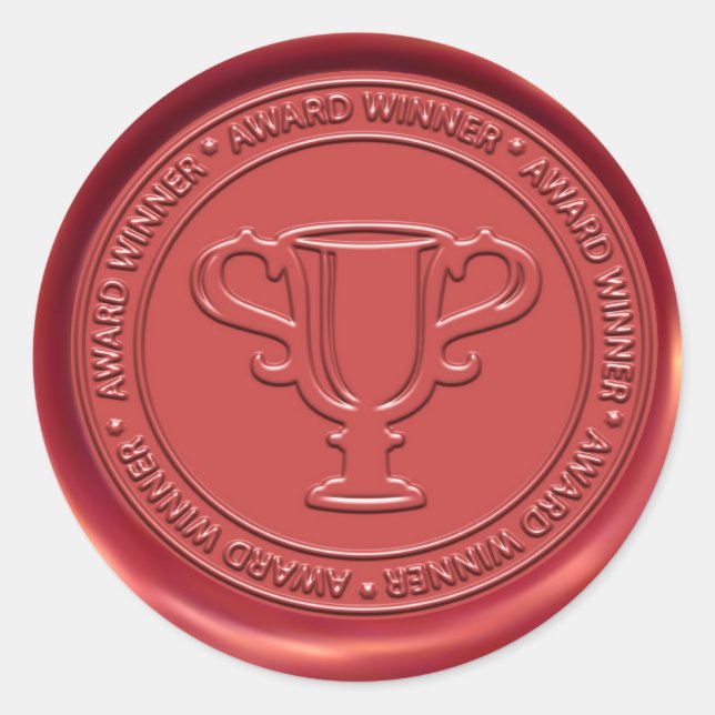 Trophy Sign Wax Siegel Runder Aufkleber (Vorderseite)