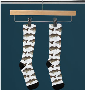 Trophy Walleye Fangmuster Außenfischerei Socken