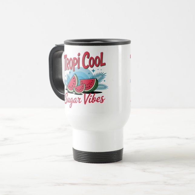 Tropi Coole Zucker Vibes  Reisebecher (Vorderseite Links)