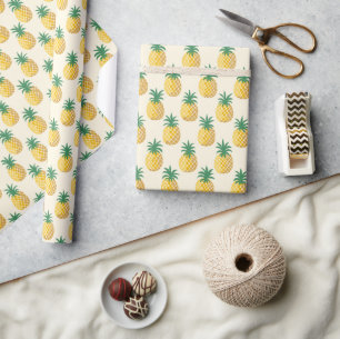 Tropic Gold Ananas Yellow Hues Geschenkpapier