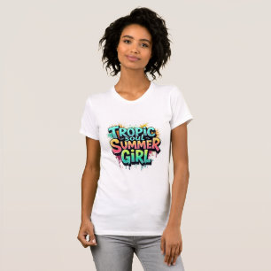 Tropic Soul Sommer Mädchen Graffiti T-Shirt