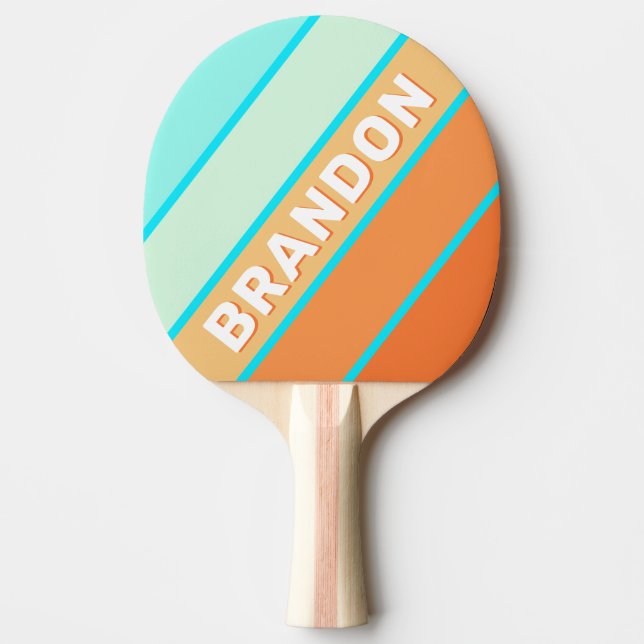Tropic Splash fett gestreift mit Name Tischtennis Schläger (Vorderseite)