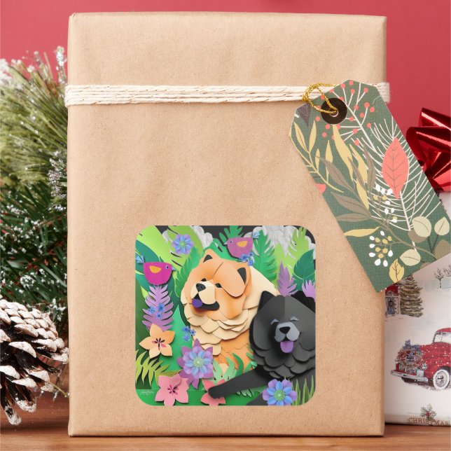 TROPIC TANGO Rote schwarze Choke Quadratischer Aufkleber (Feiertag)