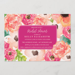 TROPIC WATERCOLOR FLORAL Brautdusche Einladung