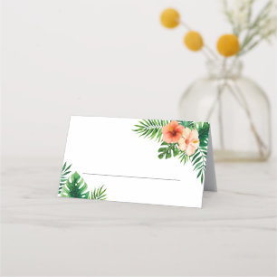 Tropica Grün- und Weiße Blumenhochzeit Platzkarte
