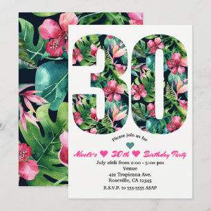 Tropical 30 30. Geburtstagsparty Einladung