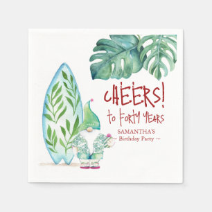 Tropical 40. Geburtstag Weihnachten im Juli Thema Serviette