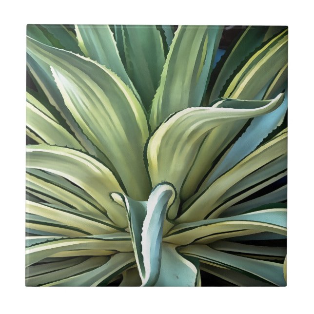 Tropical Agave Art Fliese (Vorderseite)