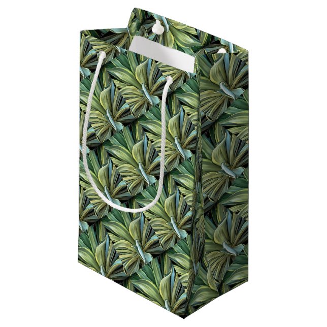 Tropical Agave Art Kleine Geschenktüte (Vorderseite Schrägansicht)