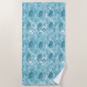Tropical Aloha Aqua Blue Blätter Strandtuch