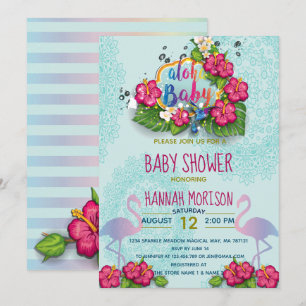 Tropical Aloha Baby Floral Baby Duschkarte Einladung