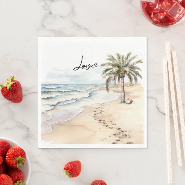 Tropical Aloha Beach Coconuts Palme Tree Serviette (Beispiel)