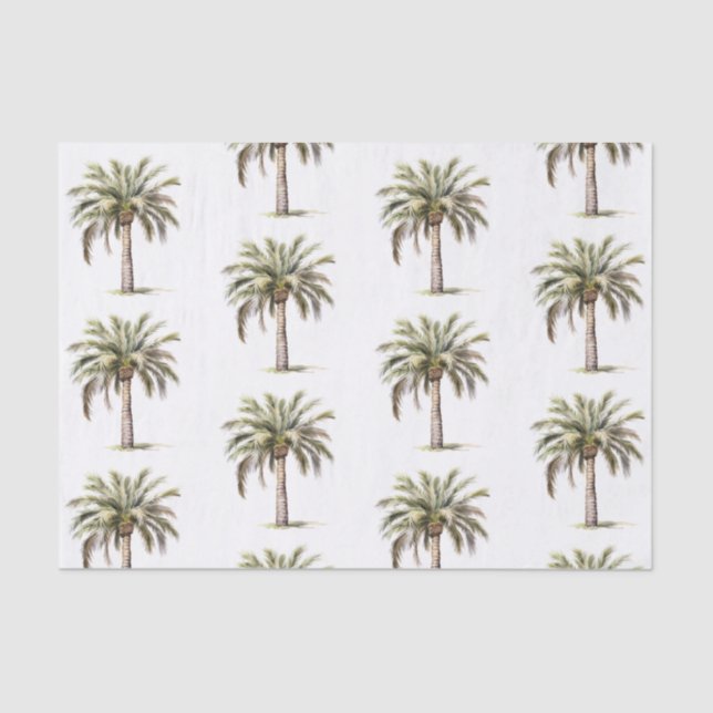 Tropical Aloha Beach Coconuts Palmen Bäume Hochzei Seidenpapier (Vorderseite)