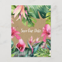Tropical Aloha Floral Luau Kraft Hochzeitsankündig
