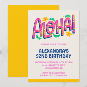 Tropical Aloha Hawaii Einladungen zum 92. Geburtst