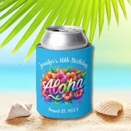 Tropical Aloha Hawaiian Birthday Luau Blue Dosenkühler