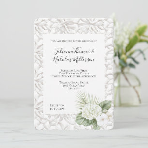 Tropical Aloha Hydrangea Blumenhochzeit Einladung