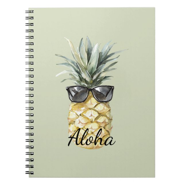 Tropical Aloha Pineapple with Sunglasses Notizblock (Vorderseite)