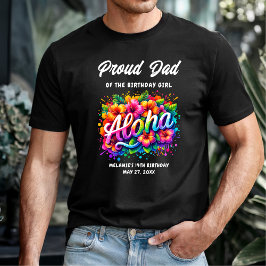 Tropical Aloha Proud Vater der Geburtstagskarte T-Shirt