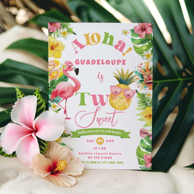 Tropical Aloha Zwei süße luau Party Geburtstag Einladung (Von Creator hochgeladen)