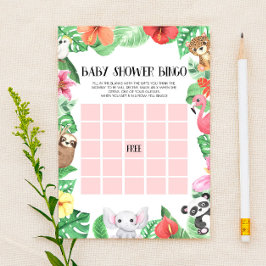 Tropical Animal Bingo Baby Showspiel Briefpapier