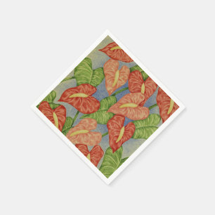 Tropical Anthuriums Blume Paper Napkins Serviette