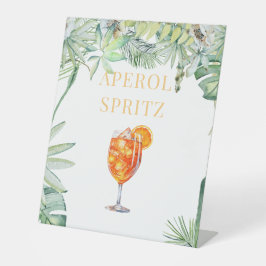 Tropical Aperol Spritz Drink Pedestal Sign Sockelschild