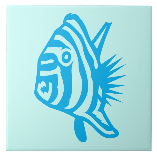 Tropical Aqua Fish Nautic Keramik Tile Fliese (Vorderseite)