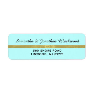 Tropical Aqua Writed Script Return Address Label