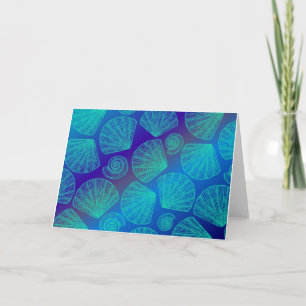 Tropical Aquamarin Beach Seashells Karte