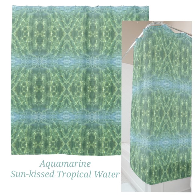 Tropical Aquamarine Water Boho Chic Duschvorhang (Von Creator hochgeladen)