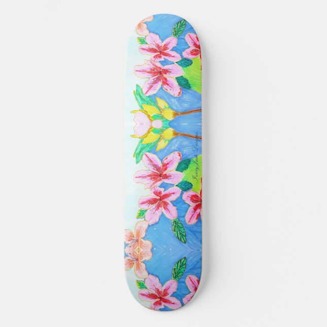 Tropical Azalea Skateboard Ariella & Lily Designs (Vorderseite)