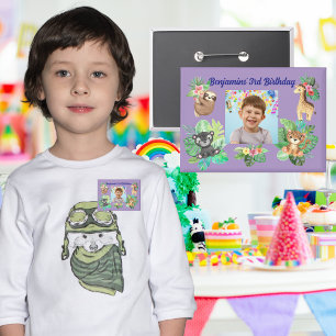 Tropical Baby Animals Button Kindergeburtstag Gefa