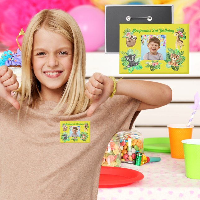 Tropical Baby Animals Button Kindergeburtstag Gefa (Von Creator hochgeladen)