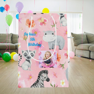 Tropical Baby Animals Geschenktasche für Kinder zu Mittlere Geschenktüte