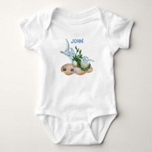 Tropical Baby Dinosaurier Individuelle Name Baby B Strampler
