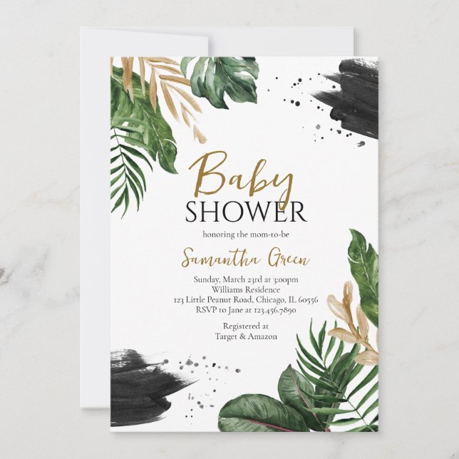 Tropical Baby Dusche Einladung (Vorderseite)