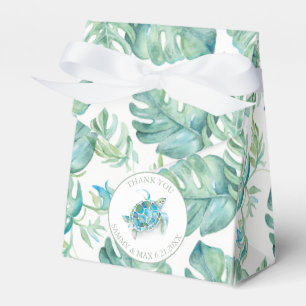 Tropical Baby Dusche Sea Turtle Monstera Leaf Geschenkschachtel