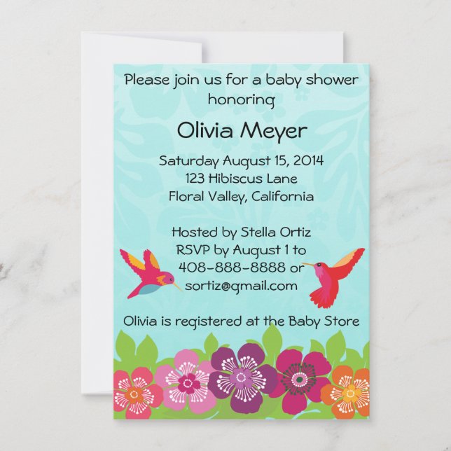 Tropical Baby Shower Einladung (Vorderseite)