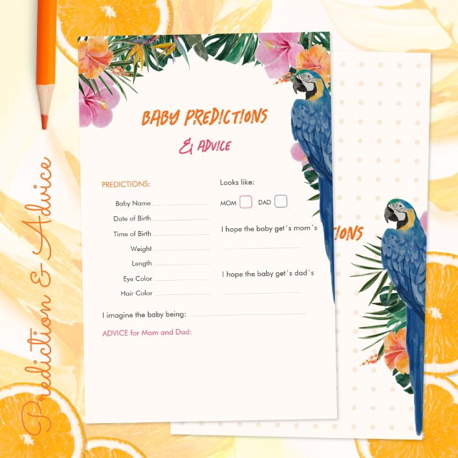Tropical Baby Shower Predictions Advice Game (Tropical Baby Shower Predictions Advice Game ©Susanne Sachers - Sunny Mind 🌞)