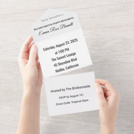 Tropical Bachelorette All In One Invitation All In One Einladung