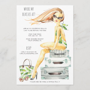 Tropical Bachelorette Beach Party Weekend Einladung